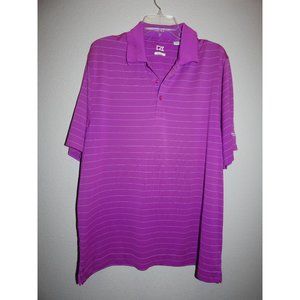 Men's Purple with white stripes Golf Polo, CB  DryTec, XL